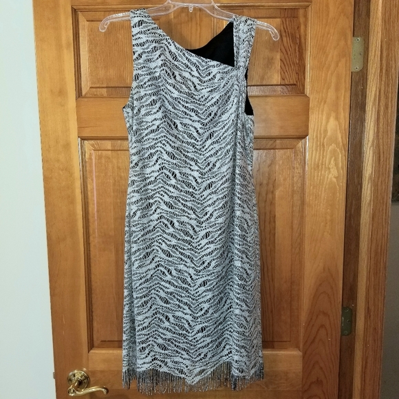 S.L. Fashions Dresses & Skirts - Silver and black dress